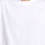 HM Men White Solid Cotton Pure Cotton T-shirt Regular Fit