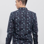 Men Slim Fit Floral Printed Casual Cotton Shirt