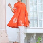 Women Maroon Yoke Design Embellished Kurta