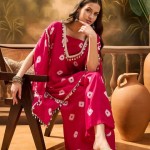 Bandhej Printed Kaftan & Tube Top With Sharara