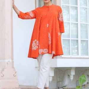 Women Maroon Yoke Design Embellished Kurta